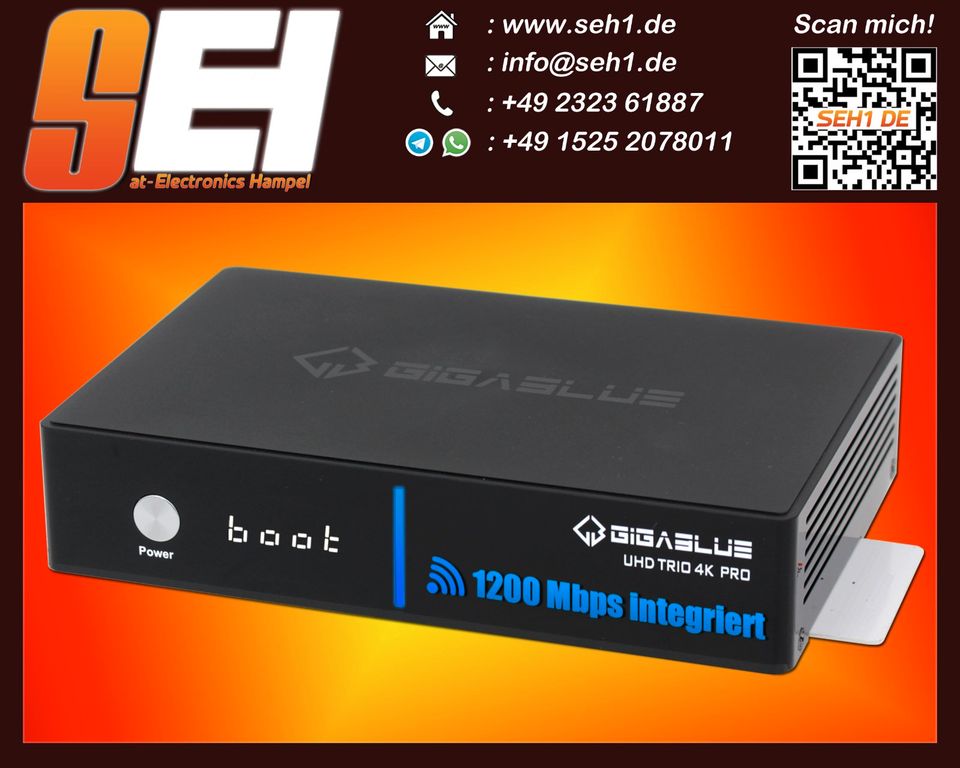GigaBlue UHD Trio 4K PRO Linux Sat- & Kabel-Receiver 1200Mbit in Herne
