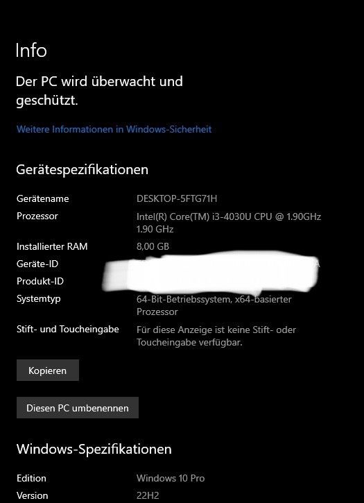 HP 350 G2 Laptop | 8GB | 256GB  (Windows Kernschrott) in Gründau