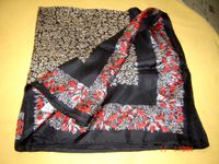 Vintage Seidentuch schwarz rot mit Blumenmotiven 76x76 cm Bayern - Seefeld Vorschau