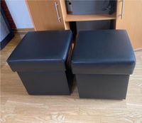 Hocker Sitzhocker Pouf Schwarz Klapphocker Cube Sitzwürfel Leder Bayern - Gemünden a. Main Vorschau