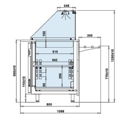 Salattheke 2,0 m, Kühltheke, Kühlvitrine, Saladette, Gastronomie Kühltheke, Salatvitrine mit Kühlfunktion, Gekühlte Salatstation, Dönerladen, Salatpräsentationstheke, Restaurant, Imbiss in Herne