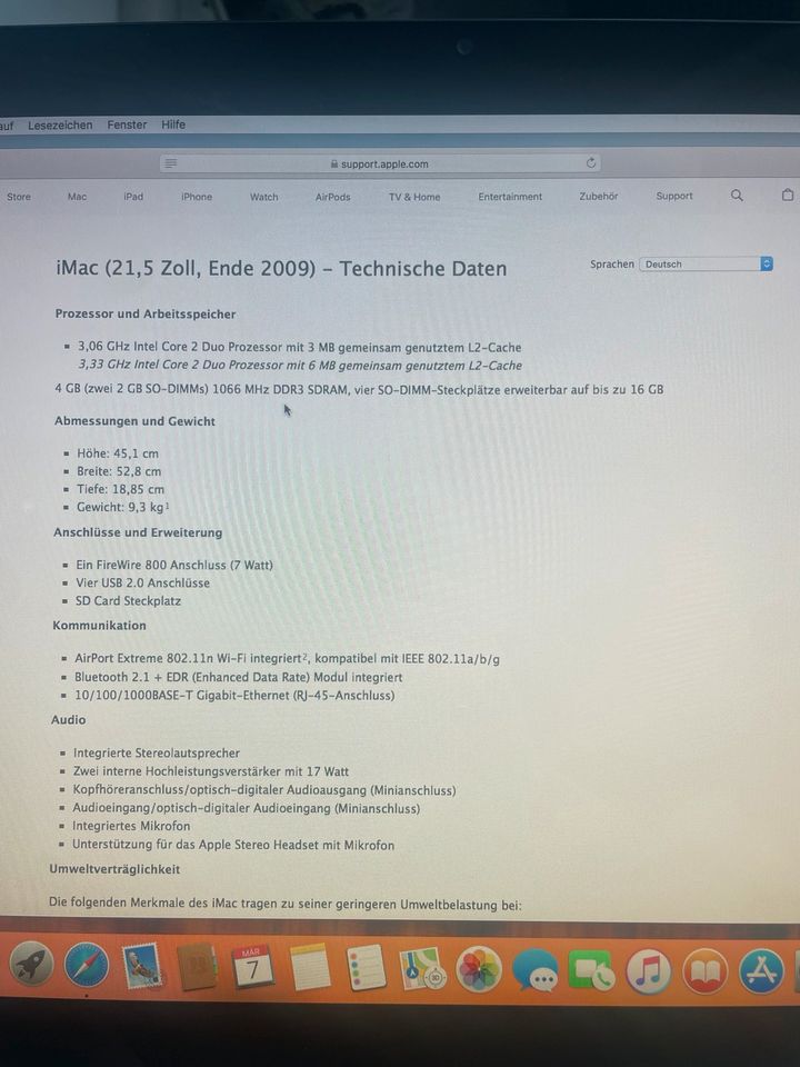 iMac 21,5 Zoll (Ende 2009) inkl. Maus und Tastatur über 1TB in Bruckmühl