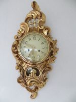 Geschnitzte Empire Uhr, Holz vergoldet, 60 cm, Pendel u.Schlüssel Baden-Württemberg - Weisenbach Vorschau