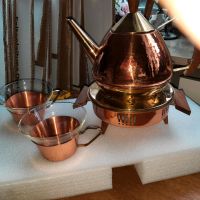 Teekanne, Stövchen, 2 "Gläser", vintage Messing Kupfer Frankfurt am Main - Dornbusch Vorschau