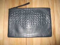 dunkelblaue Clutch feine Leder Tasche Kroko Prägung TOPP Nordrhein-Westfalen - Velbert Vorschau