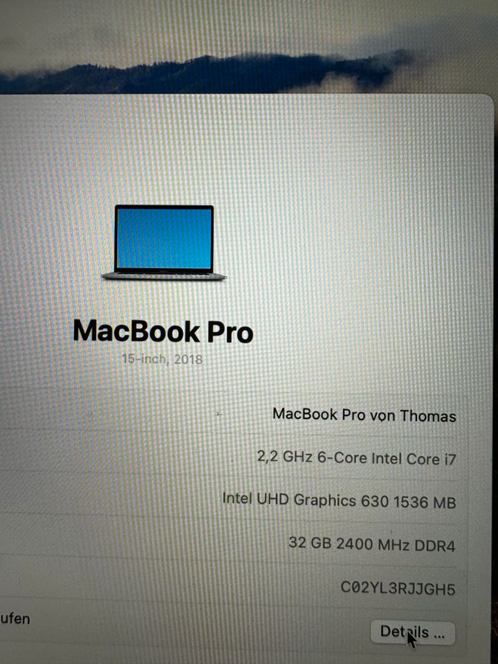 Apple MacBook Pro 15" mit Touchbar 32GB / 512 GB Festplatte in Kissenbrück