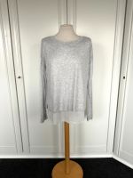 H&M Pullover Gr. S 36 grau weiß Bluseneinsatz chic Niedersachsen - Apen Vorschau