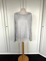 H&M Pullover Gr. S 36 grau weiß Bluseneinsatz chic Niedersachsen - Apen Vorschau