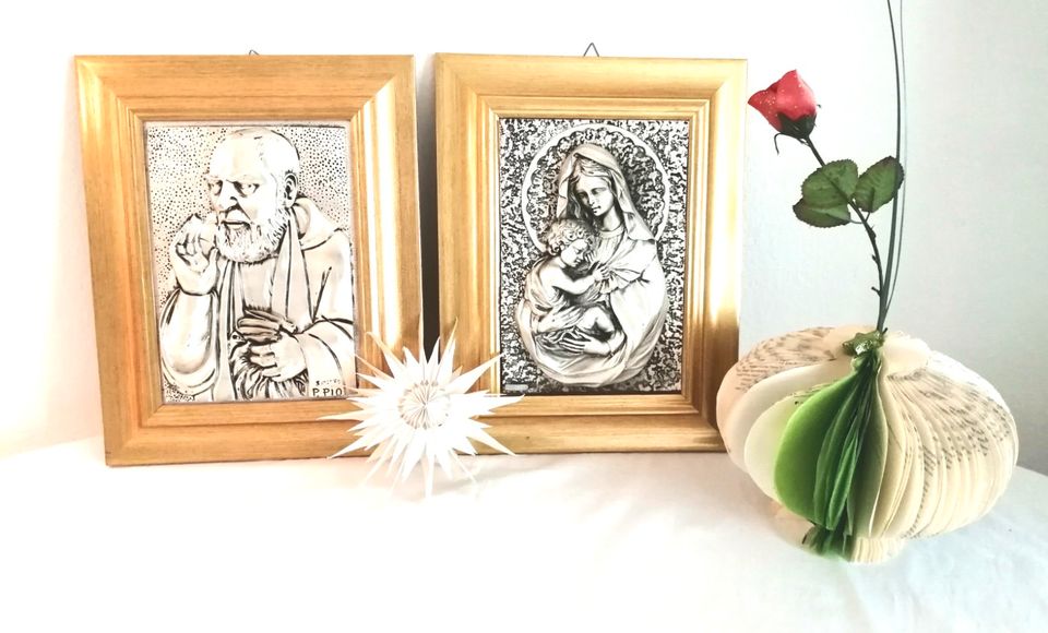 3D Wandbild/Heiligen Madonna ODER PADRE PIO 925 Silberplatte in St. Georgen