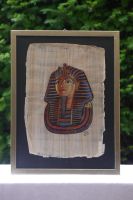 Tutanchamun goldener Rahmen/ Papyrus signiert /Handarbeit/ Pharao Nordrhein-Westfalen - Lügde Vorschau