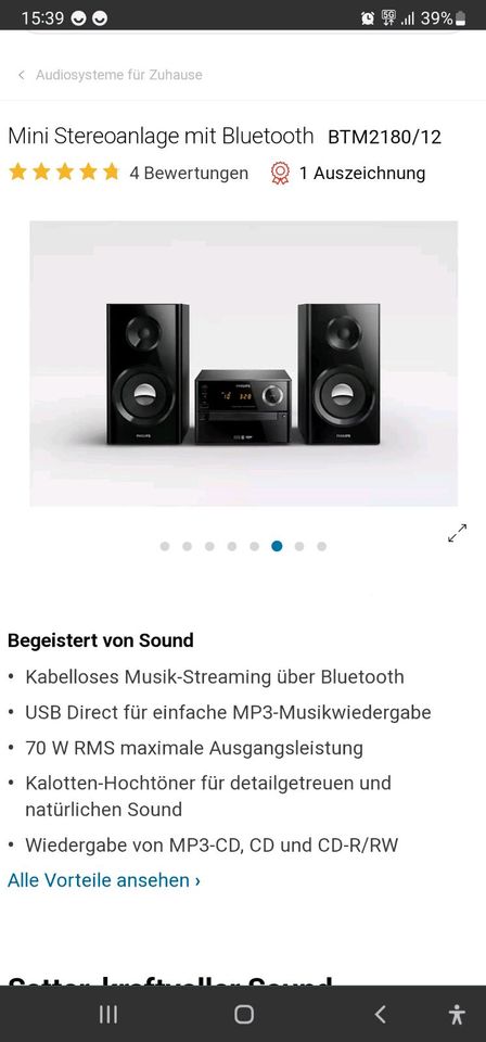 Philips Micro Music Scstem BTM 2180 in Horb am Neckar