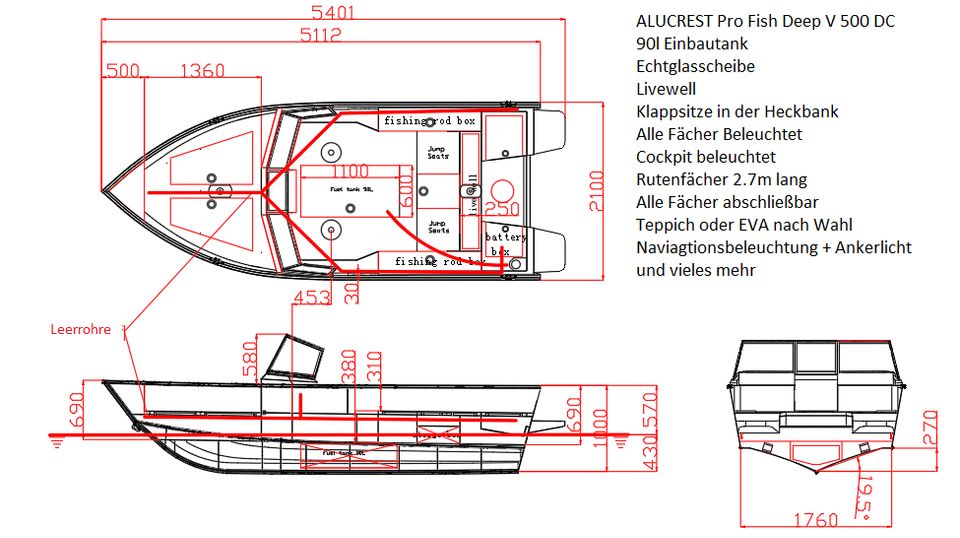 Aluminium Boot ALUCREST Pro Fish Plus bass bassboat angelboot in Radolfzell am Bodensee