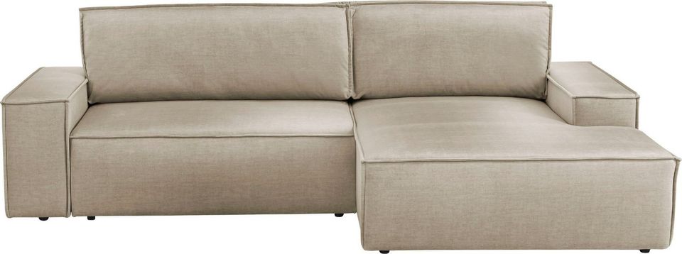 Ecksofa Couch mit Bettfunktion Samtvelours Beige UVP 2439 - 5412 in Bad Driburg