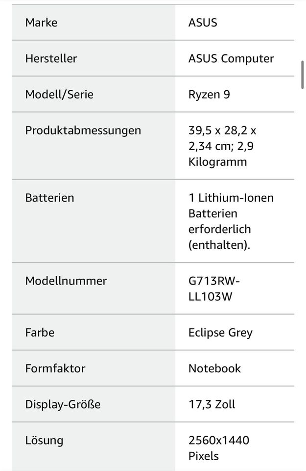 Asus Rog Styx Gaming Laptop Sept. 2022 in Waldshut-Tiengen