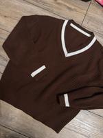 Cooler Pullover / Sweater College look in braun / weiß Bayern - Frensdorf Vorschau