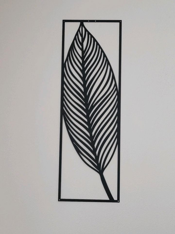 Wanddeko "Blätter" Metall schwarz in Sengenthal