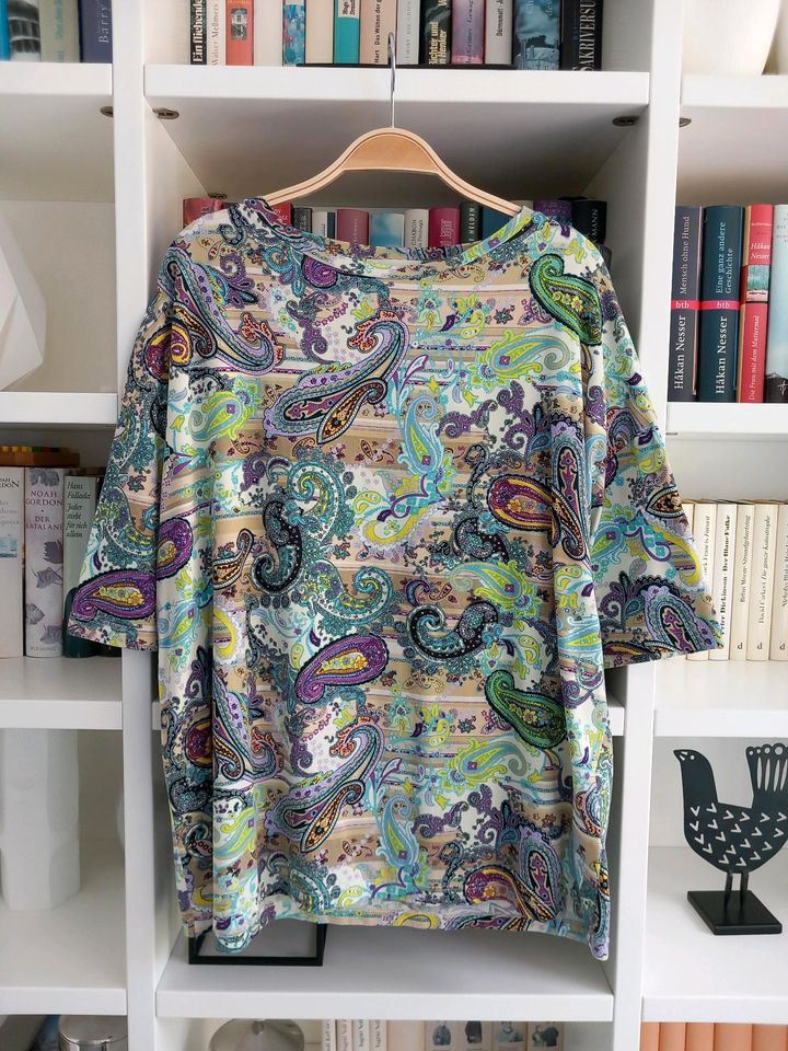 Etro Neu Oversize T-Shirt 46 Paisley Muster bunt Türkis Lila weit in Essen-West