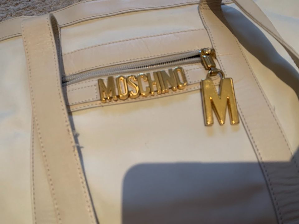 Großer Moschino Vintage Shopper Leder Creme in Karlsruhe