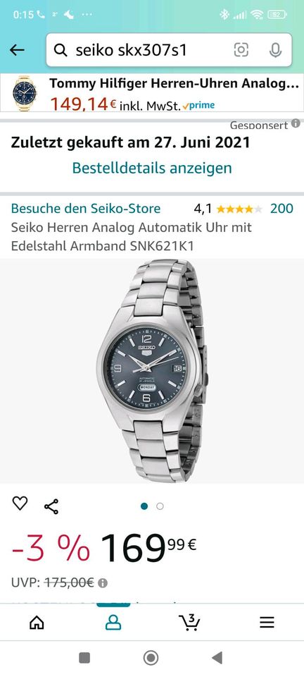 Seiko Edelstahl Armband Automatik Neu !!! in Freystadt