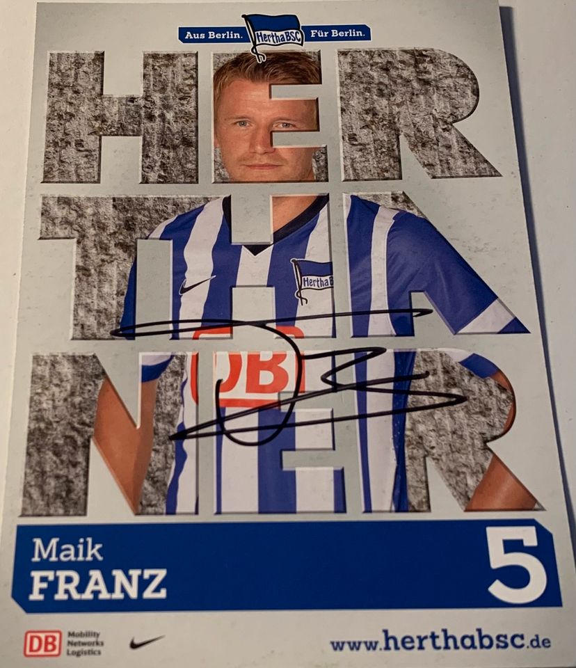 Hertha BSC Autogrammkarte Maik Franz Handsigniert in Berlin