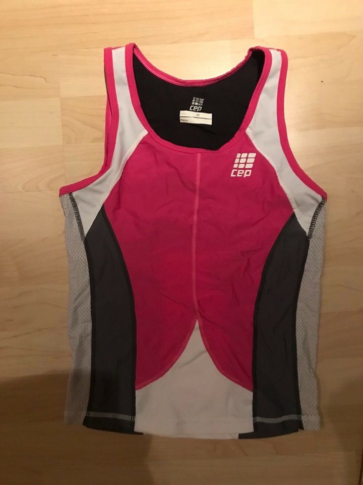 Radtop Triathlon Top Sporttop mit Bustier pink weiß grau Gr M in Karlshuld