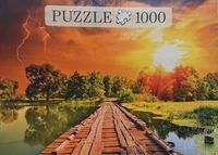 Puzzle 14 - Steg bei Sonnenuntergang - 1000 Teile Nordrhein-Westfalen - Leichlingen Vorschau