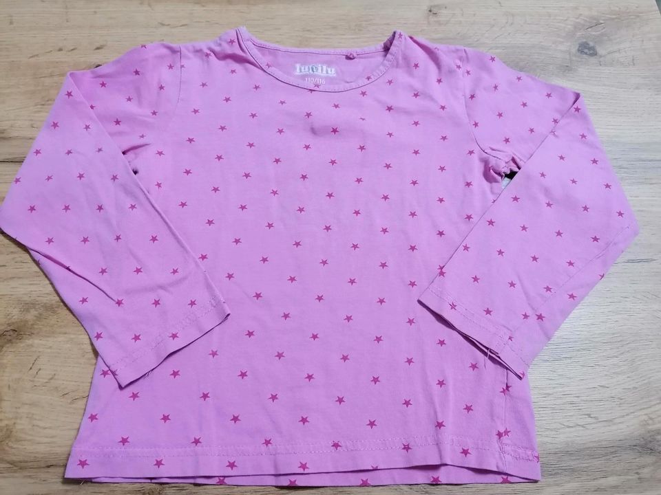 LangarmShirts Shirts Pullover 110/116 weiß pink Katzen Sterne in Radeberg