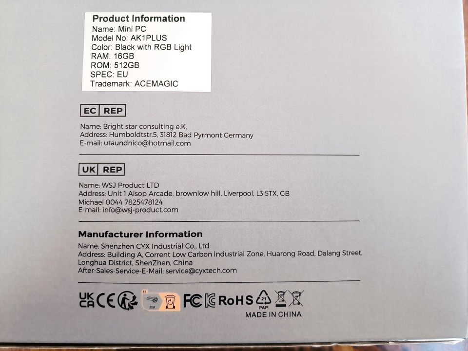 ACEMAGIC AK1Plus Mini PC - 16GB 512 SSD Intel N95 Win11 in München