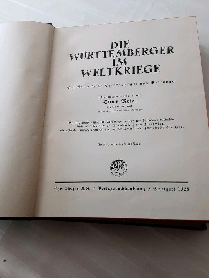 Sehr altes Buch Die Württemberger im Weltkrieg in Sigmaringendorf