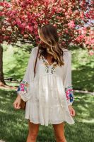 Free People Tunika Langarmkleid Bestickt Embroidery Floral Boho Nordrhein-Westfalen - Lippstadt Vorschau