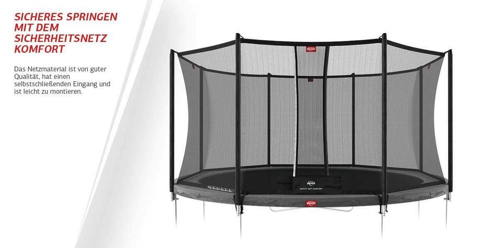 Trampolin Rund oder oval Größen 200-520 cm Grau BERG TOYS Favorit in Kupferzell