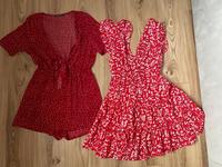 Kleid rückenfrei Sommer Jumpsuit mit Cut Out rot weiß Gr M Shein Saarland - Illingen Vorschau