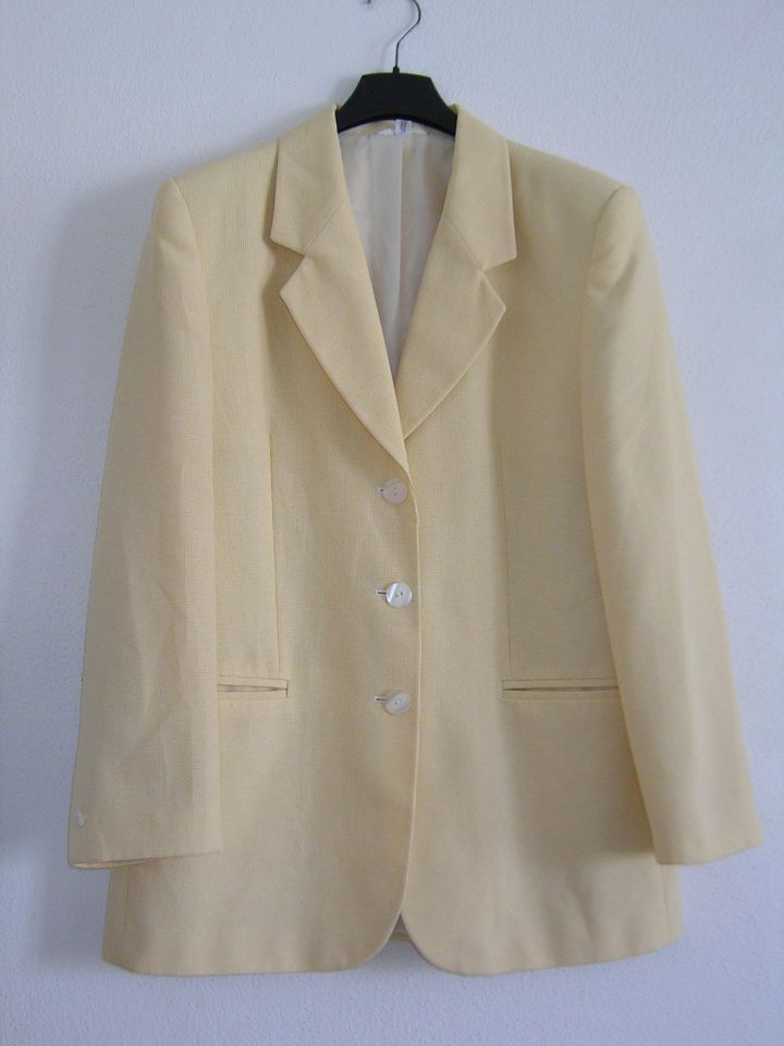 Damen Blazer Jacke Gr 42 gelb kariert klassischer Schnitt NEU in München