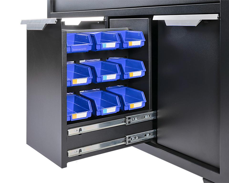Werkzeugschrank Set - 136 cm Wandlänge, Werkstatt Set Schwarz in Großenkneten