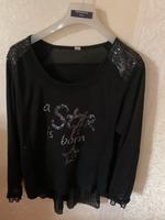 Schwarzer dünner Pullover mit Pailletten Geeste - Dalum Vorschau