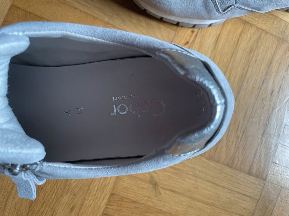 Gabor Damen Sneaker Schuhe grau Leder Comfort 40 in Handorf