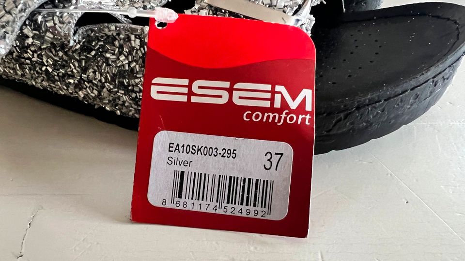 Esem Comfort Pantolette - Schwarz / Silber, Gr 37, NEU/OVP in Frickenhausen