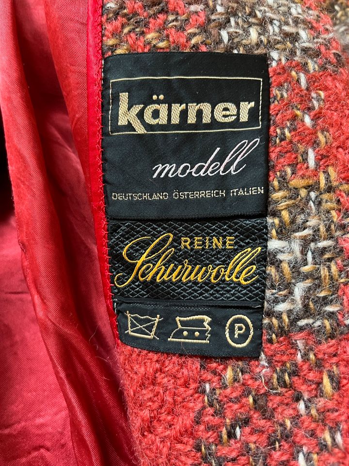 Original vintage Mantel mit Pelz reine Schurwolle rot schwarz in Bonn