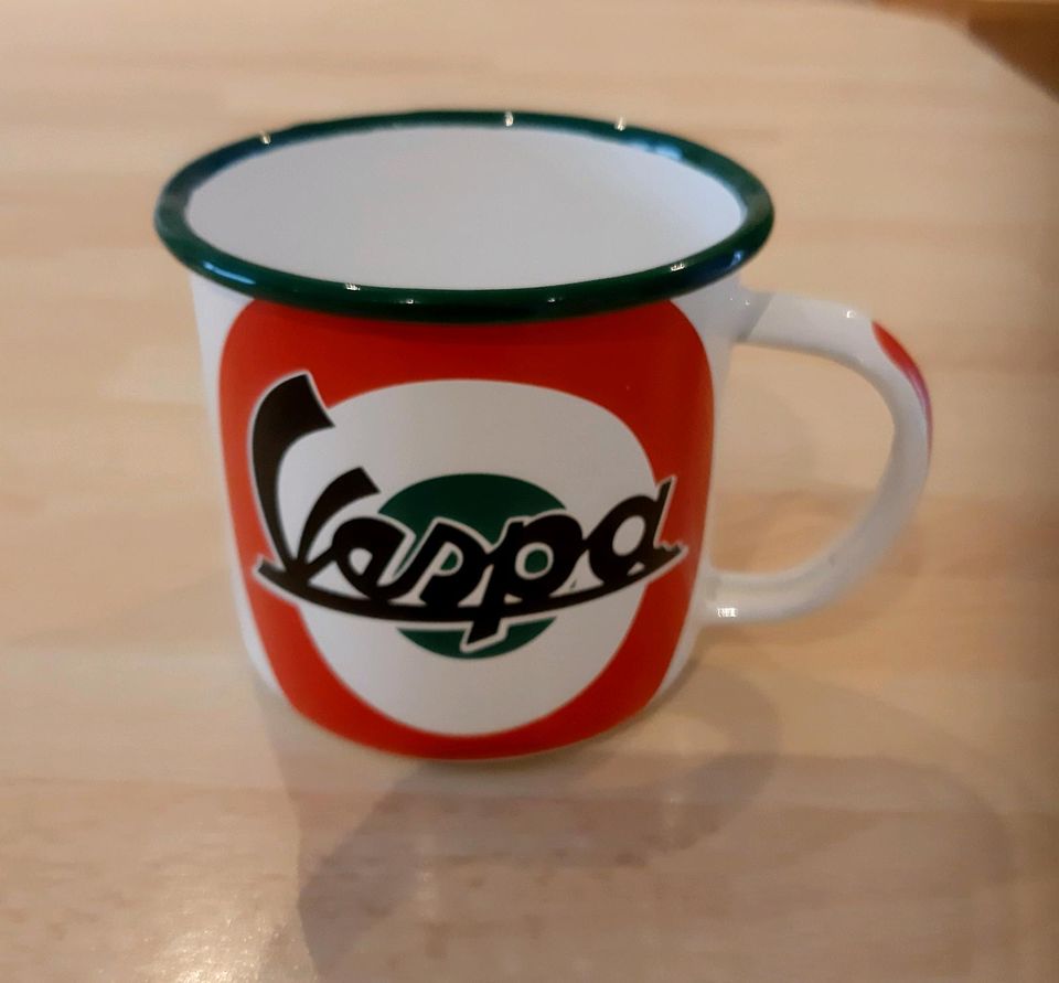 Vespa Roller Blechtasse Tasse Kaffeebecher in Dinslaken