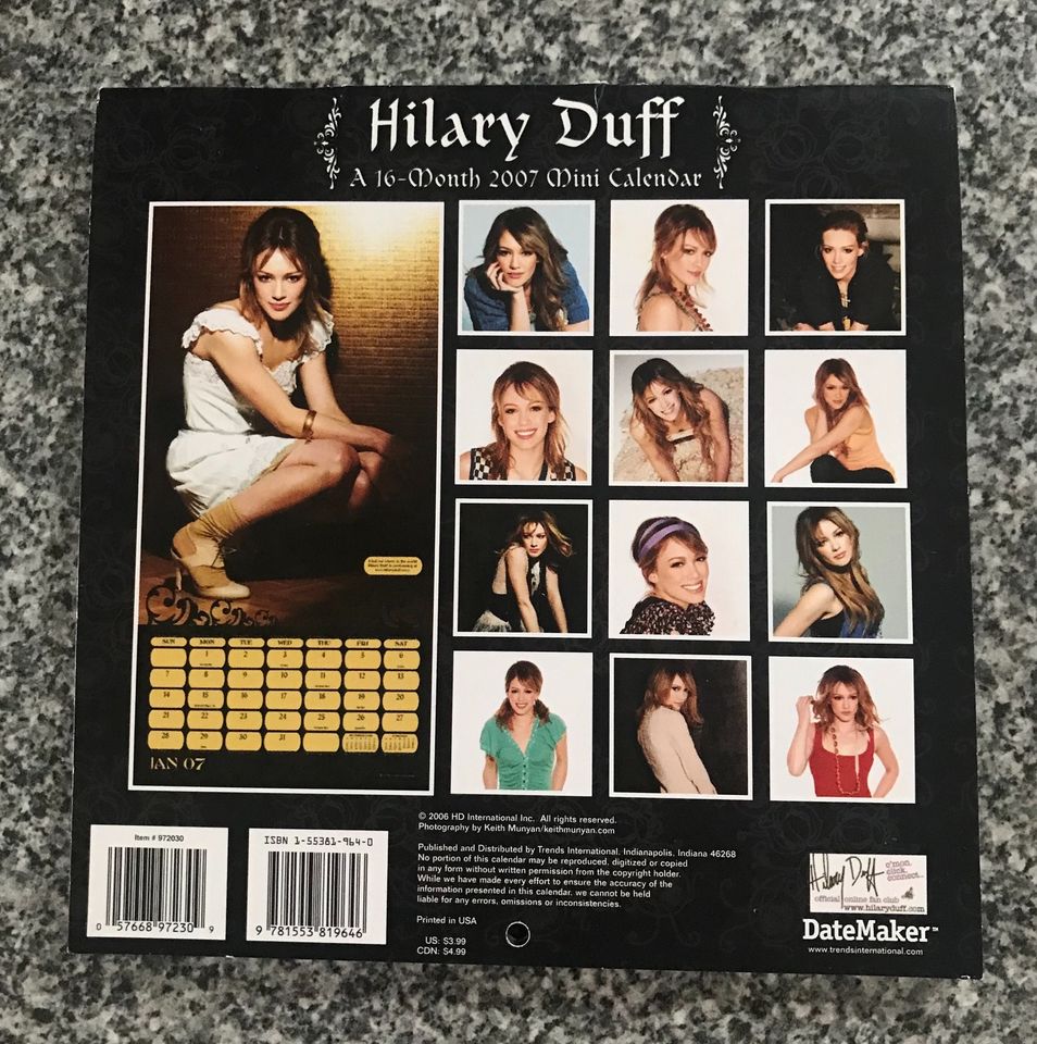 Hilary Duff Kalender Nostalgie Fanartikel USA Amerika in Hamburg