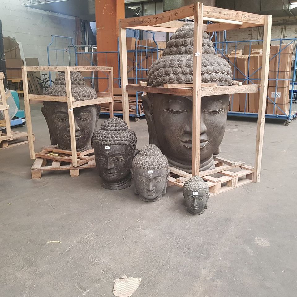 Buddha Kopf Figur Skulptur Lavasand Stein Head Bali ca 70 cm in Bochum