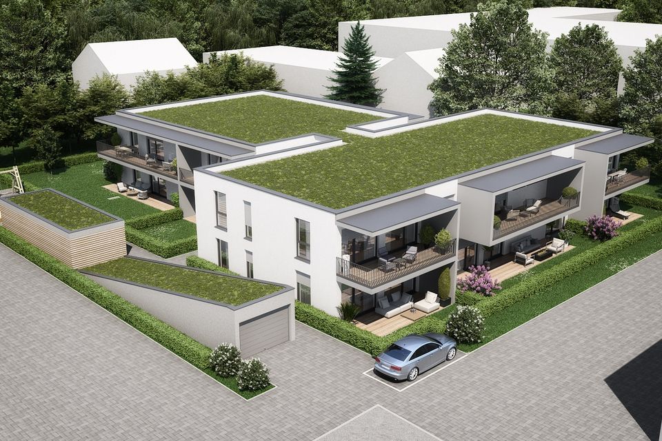 Moderne 3 Zimmer-Gartenwohnung mit Terrasse, TG Stellplatz! KW 55 Erstbezug in Stadtbergen