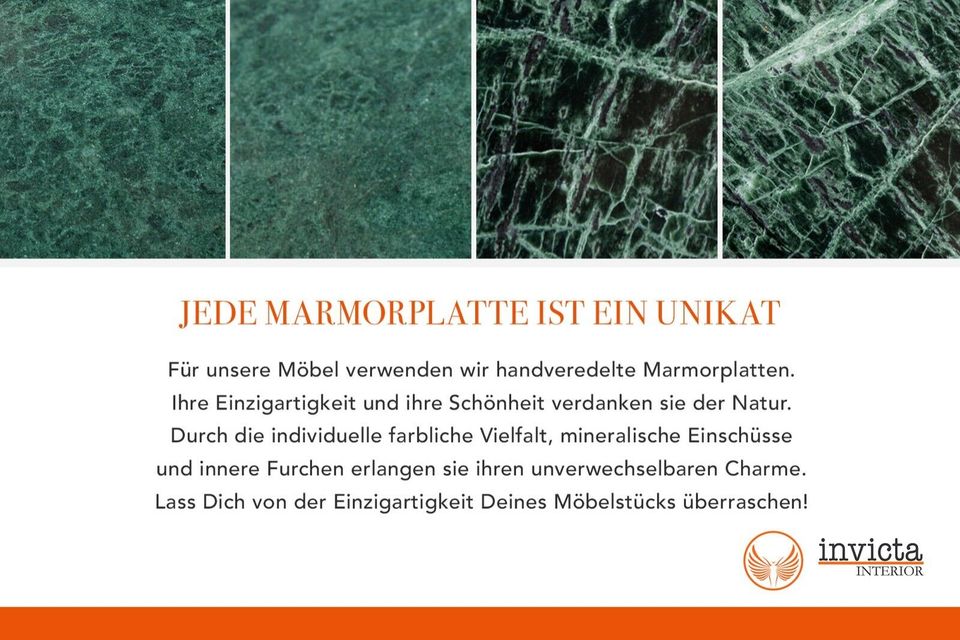 Couchtisch Diamond 70cm | Marmor-Platte | grün messing in Hamburg
