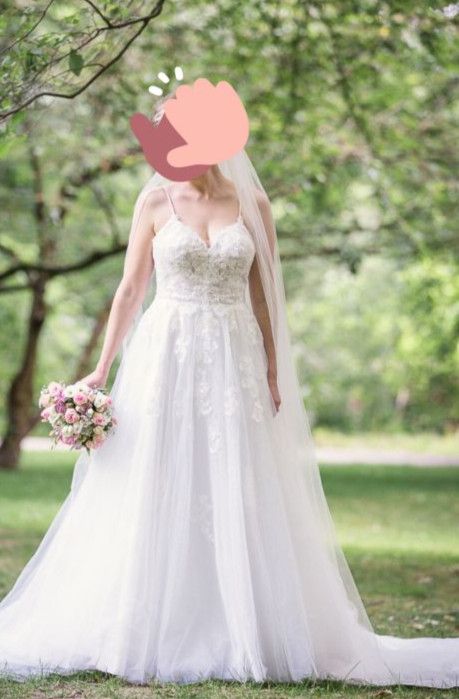 ♡ Brautkleid mit Glitzertüll,  Gr. 38, Stella York, Schleppe ♡ in Mönchengladbach