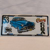 Auto Emaille Schild massiv Oldtimer Chevrolet 53 blau Mecklenburg-Strelitz - Landkreis - Burg Stargard Vorschau