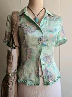 Escada Seiden Bluse kurzarm 100% Seide gemustert Sommer Oberteil Brandenburg - Panketal Vorschau