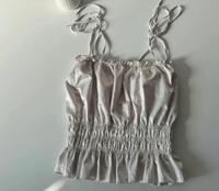 Zara Satin cropped top mit raffung Trend grau beige M Leipzig - Kleinzschocher Vorschau