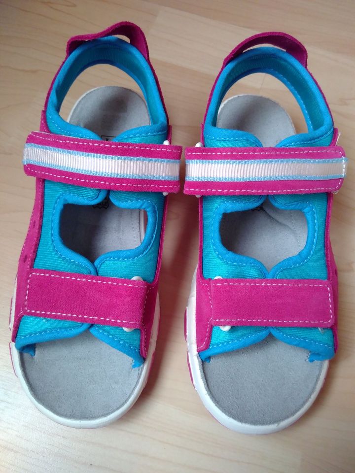 Sandalen Schuhe Pink/Blau~ Klettverschluss ~ Leder ~ Gr. 34 ~ NEU in Marl