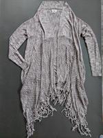 KHUJO Strickjacke Cardigan grau nude Pullover L Fransen NP119€ Bayern - Goldbach Vorschau
