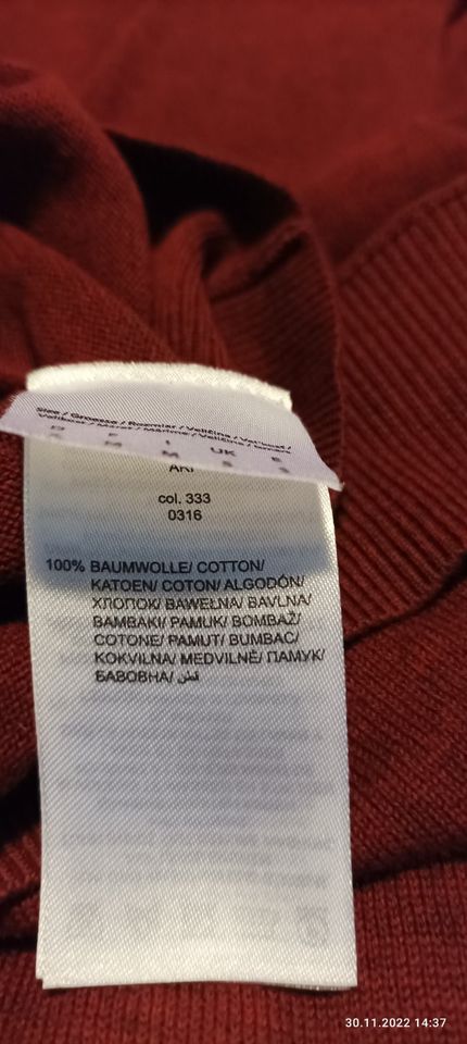 2x Herren Pulli Cashmere Baumwolle Gr. S blau + weinrot wieNEU in Lohmar